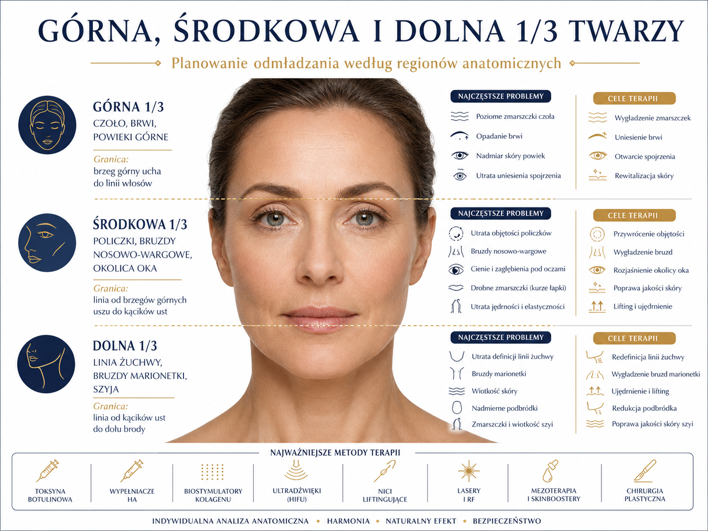 Profesjonalna ilustracja trzecich części twarzy