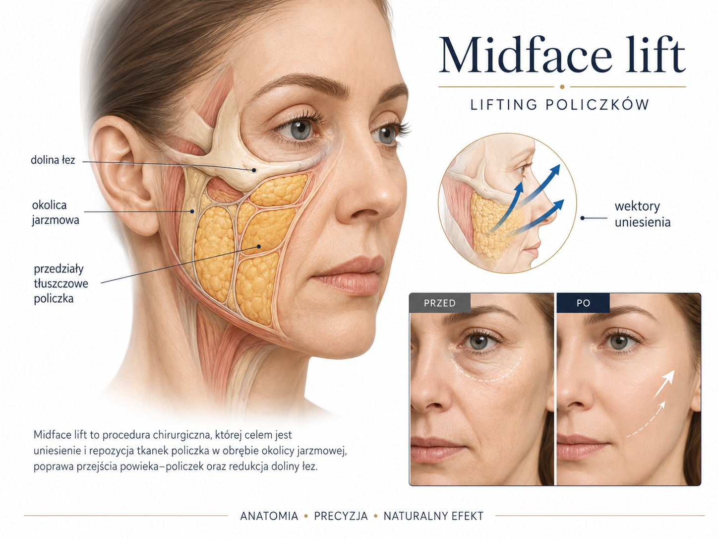Profesjonalna ilustracja midface lift